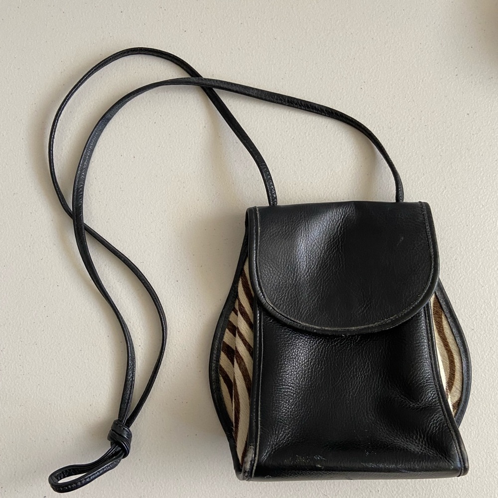 Black Zebra Hide Purse Satchel